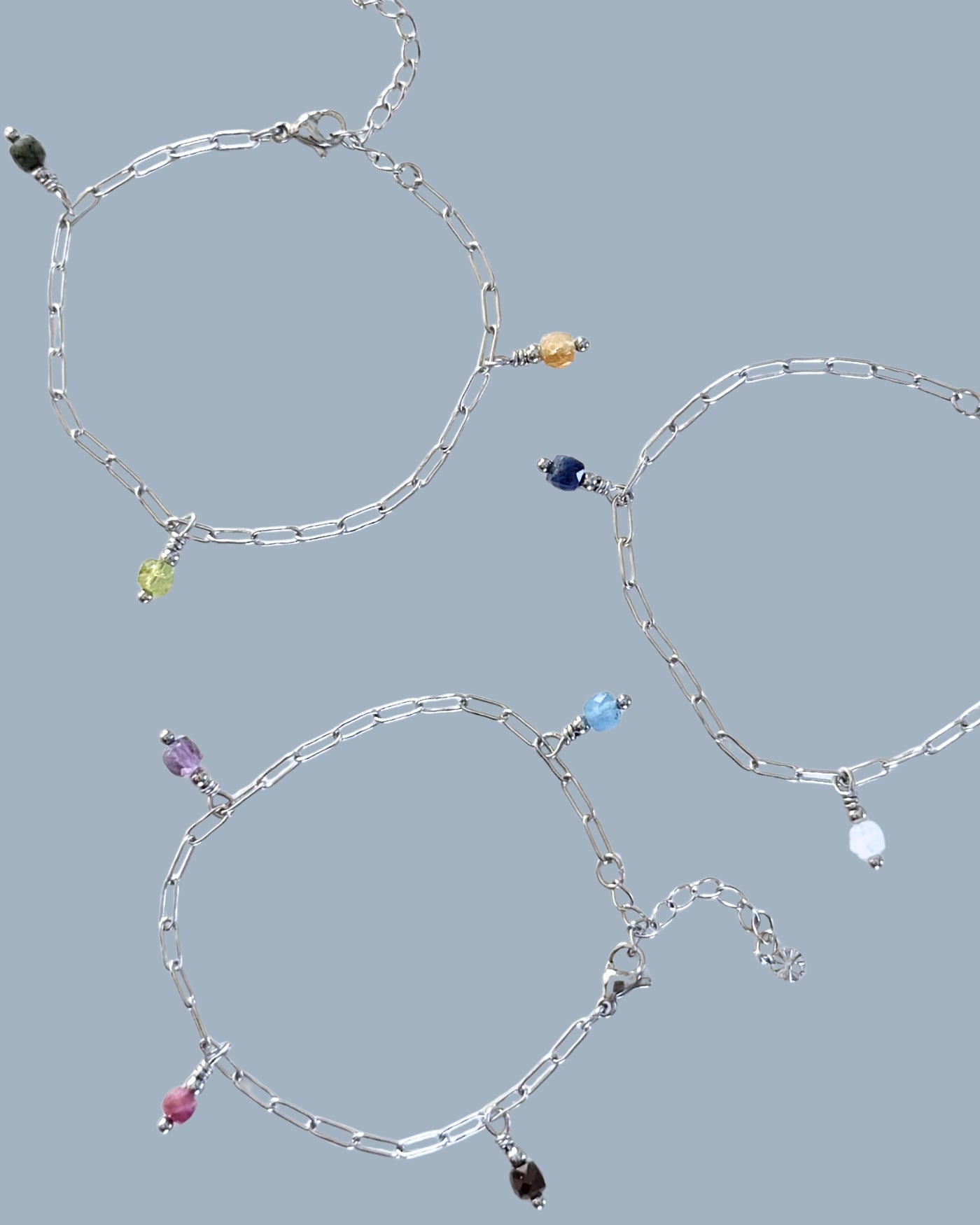 geboortesteen bedelarmband zilver meerdere geboortestenen