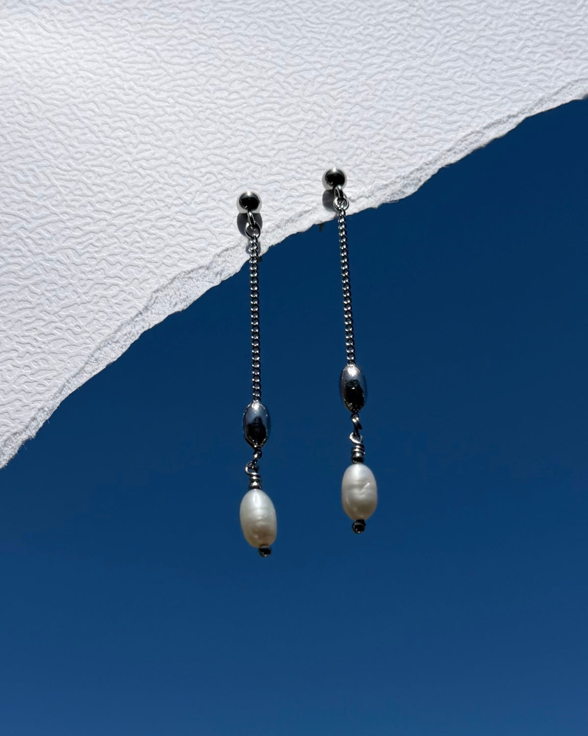 lange oorbellen zilver parels