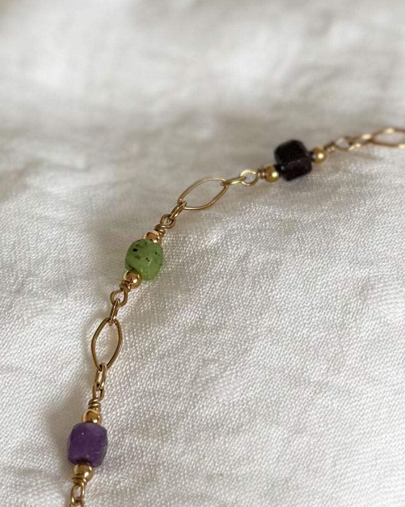 Daphne | Gouden armband met edelstenen | Goud stainless steel