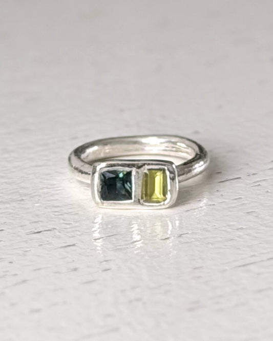 unieke ring massief zilver groen
