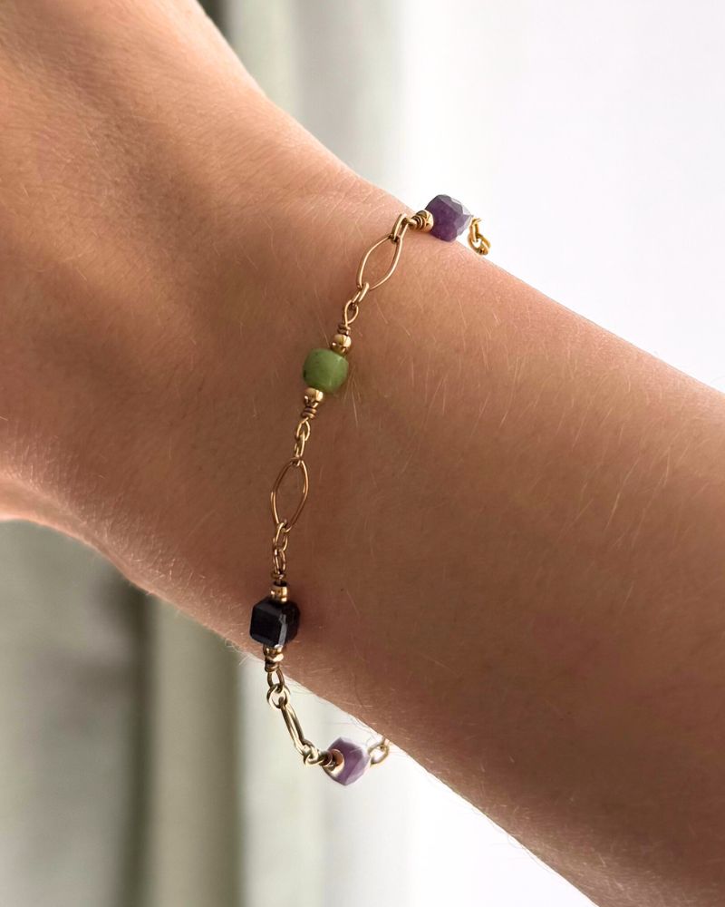 Gouden armband met edelstenen | Goud stainless steel