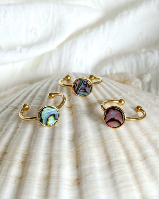 schelp ring goud