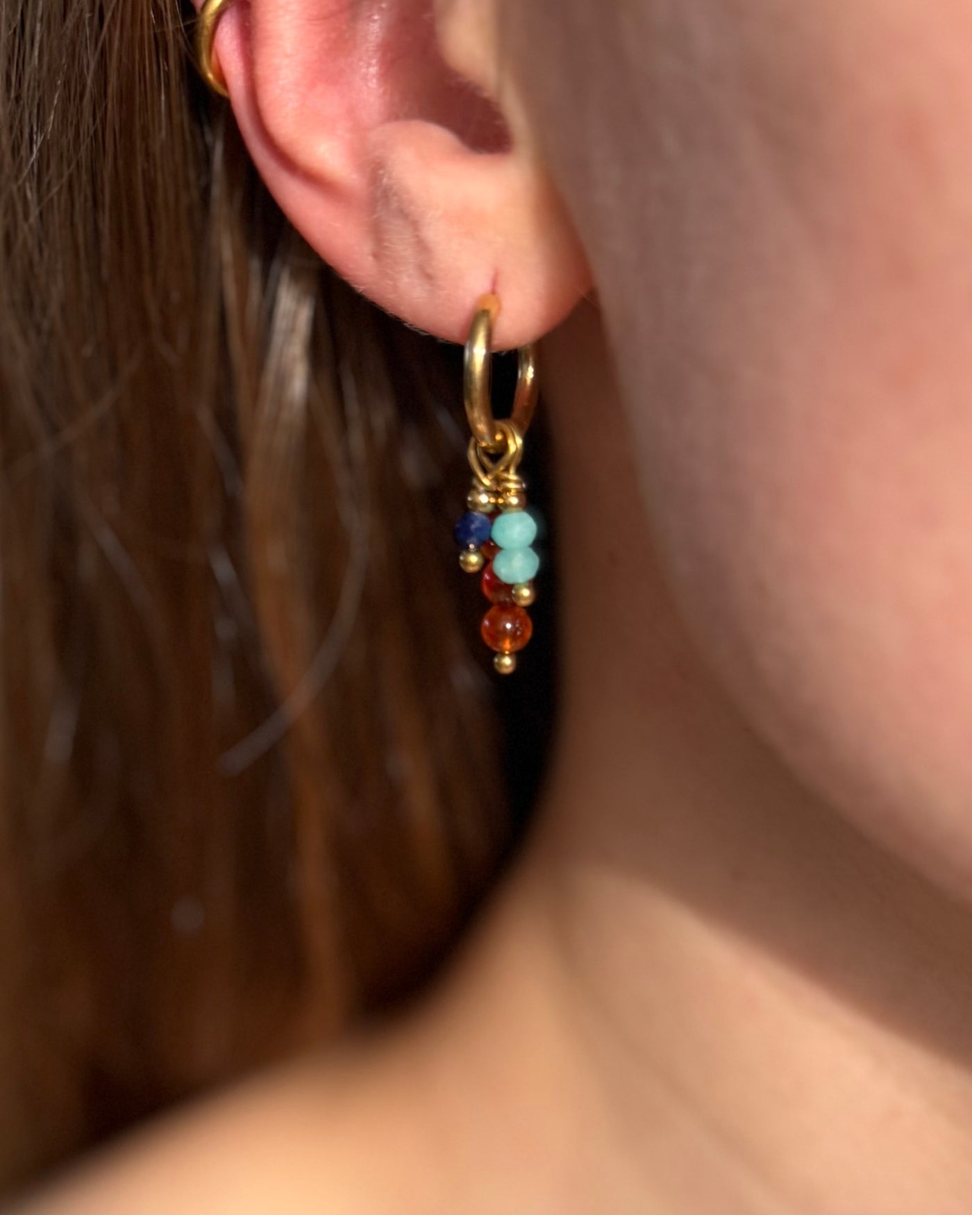 Gouden oorbellen met meerdere hangers