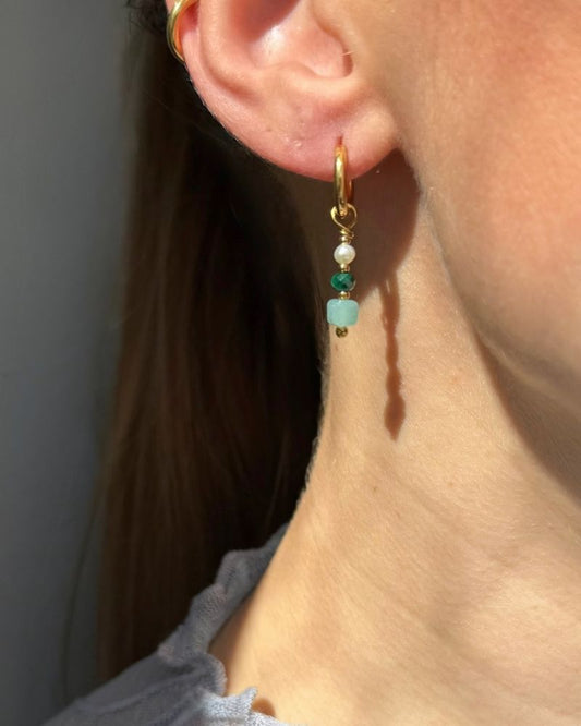 oorbellen met edelstenen en parels