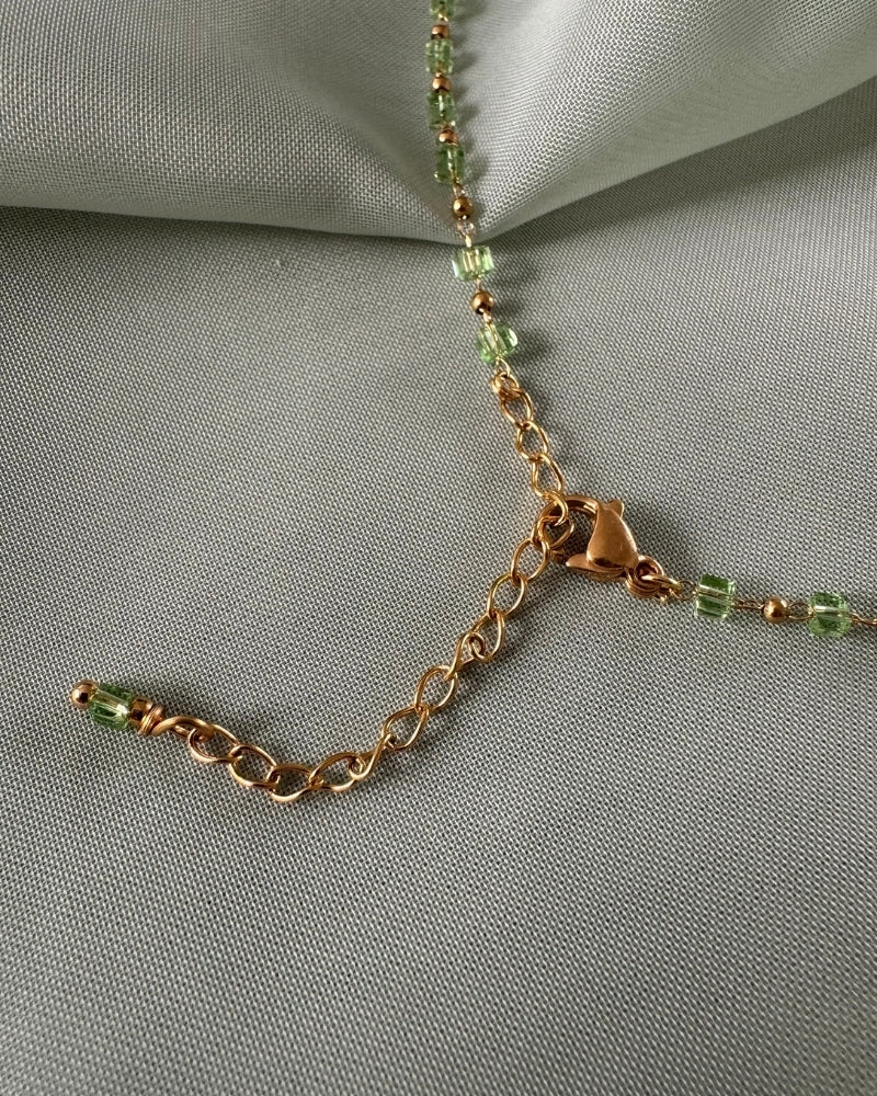 Ivy | Gouden ketting met groene details | Goud stainless steel