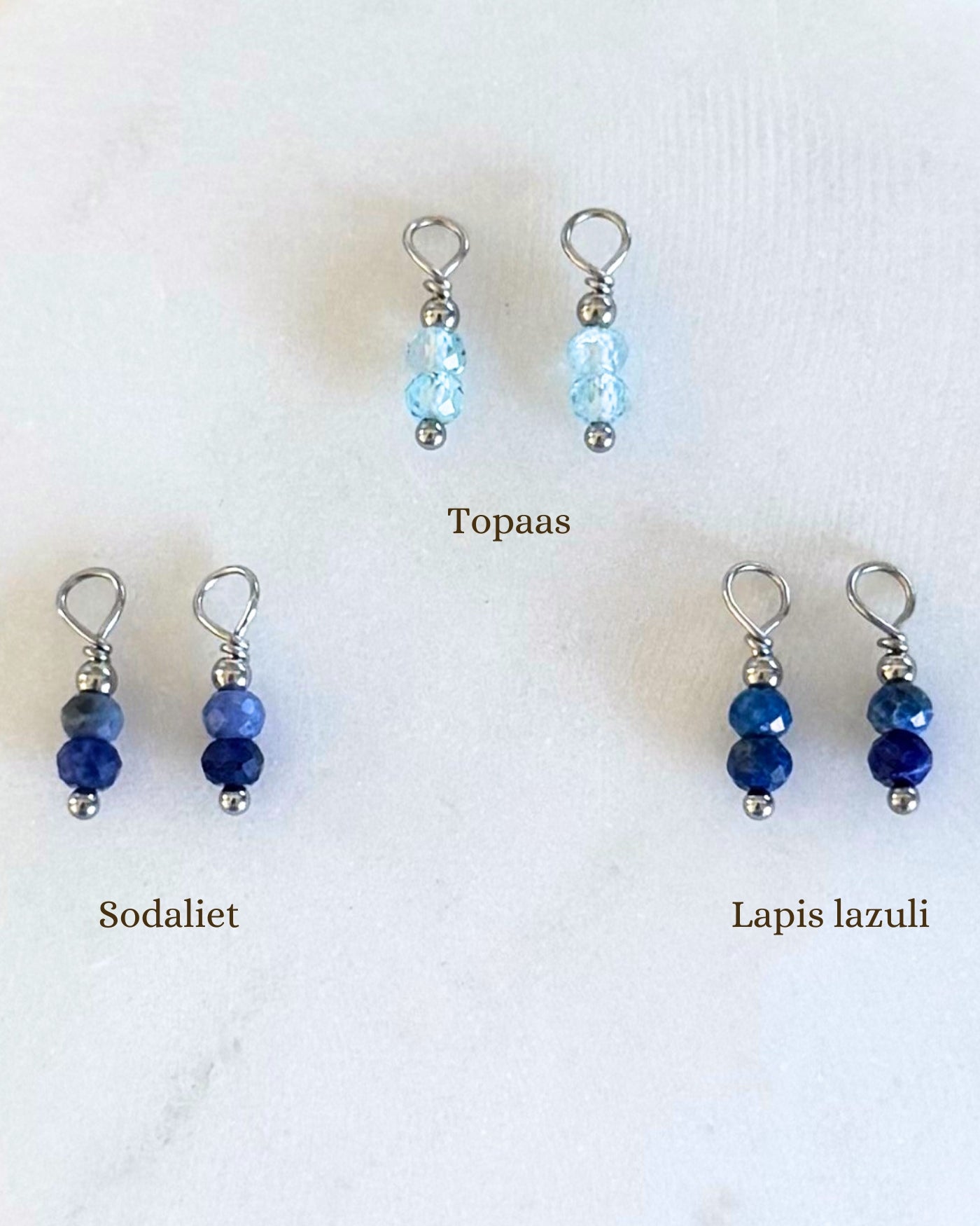 oorbellen hangers los blauw