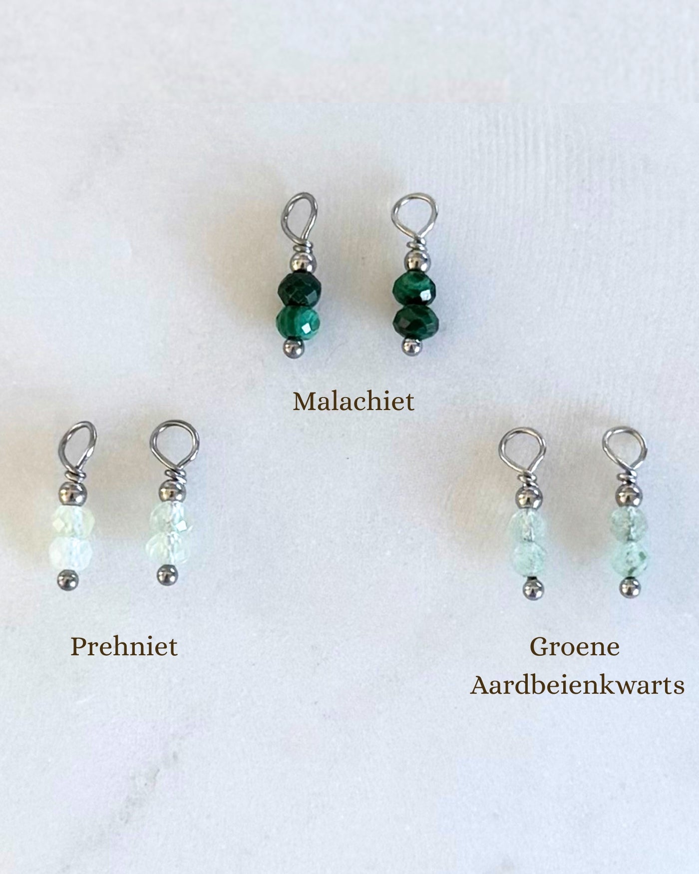 Losse hangertjes oorbellen groen 