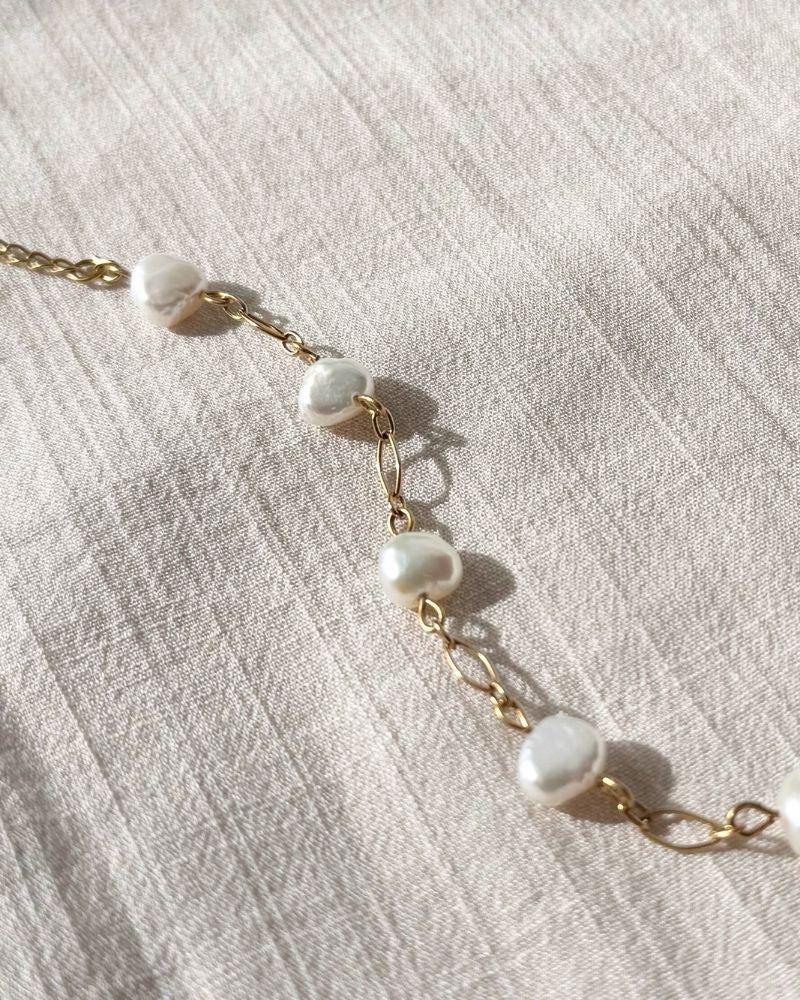 zoetwater parel armband goud