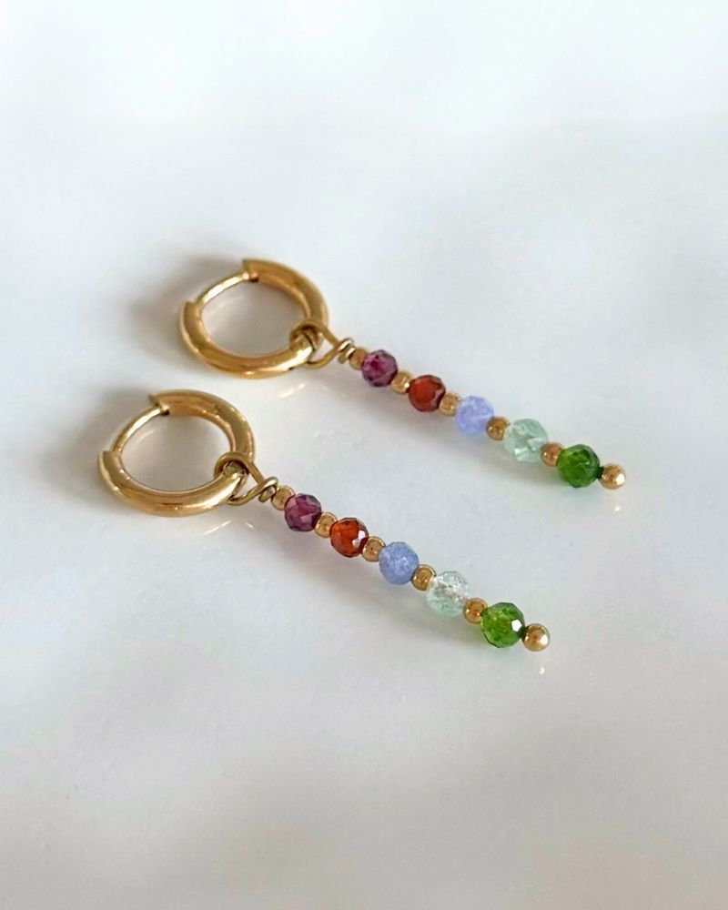 Regenboog oorbellen met edelstenen