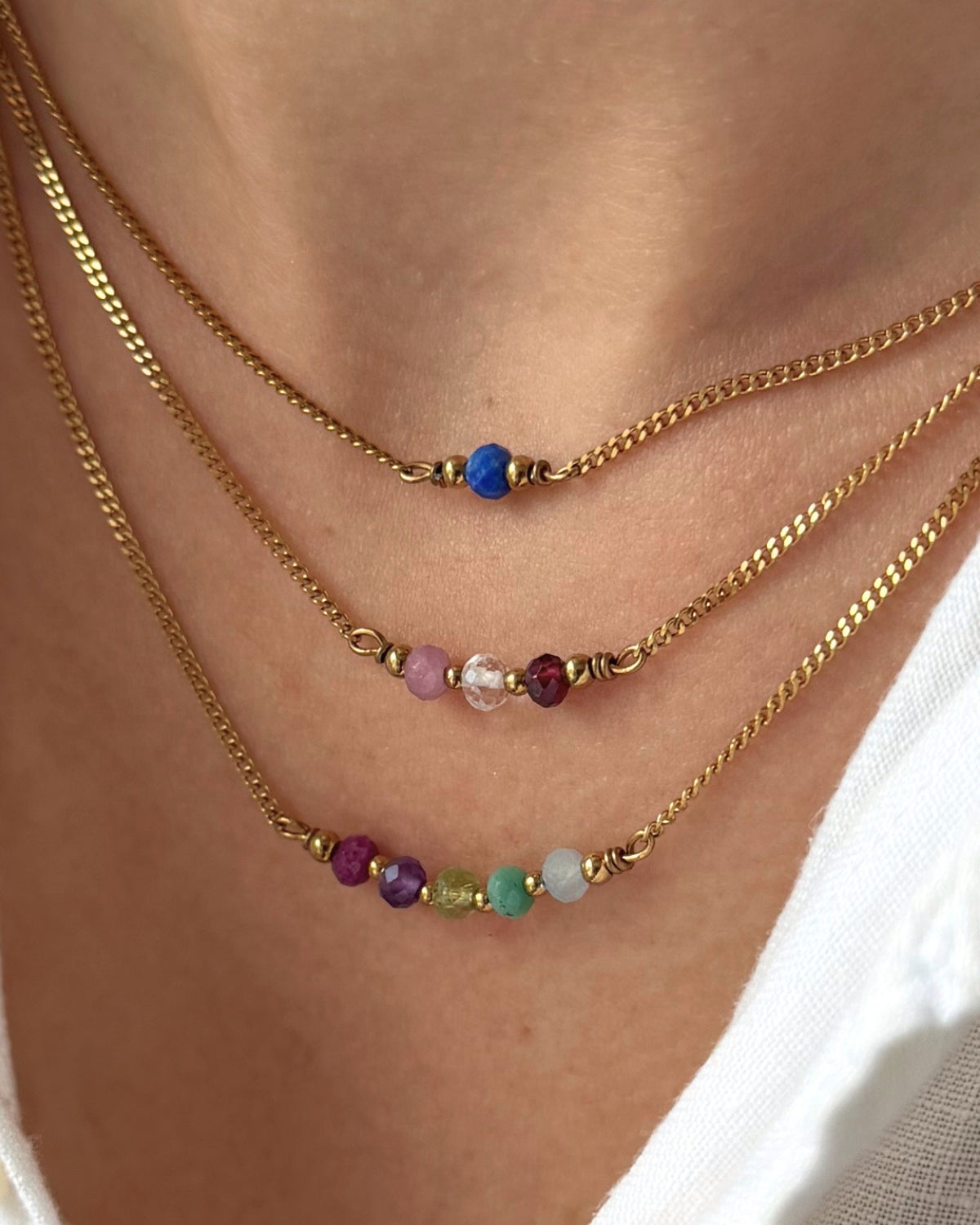 ketting met geboortestenen goud