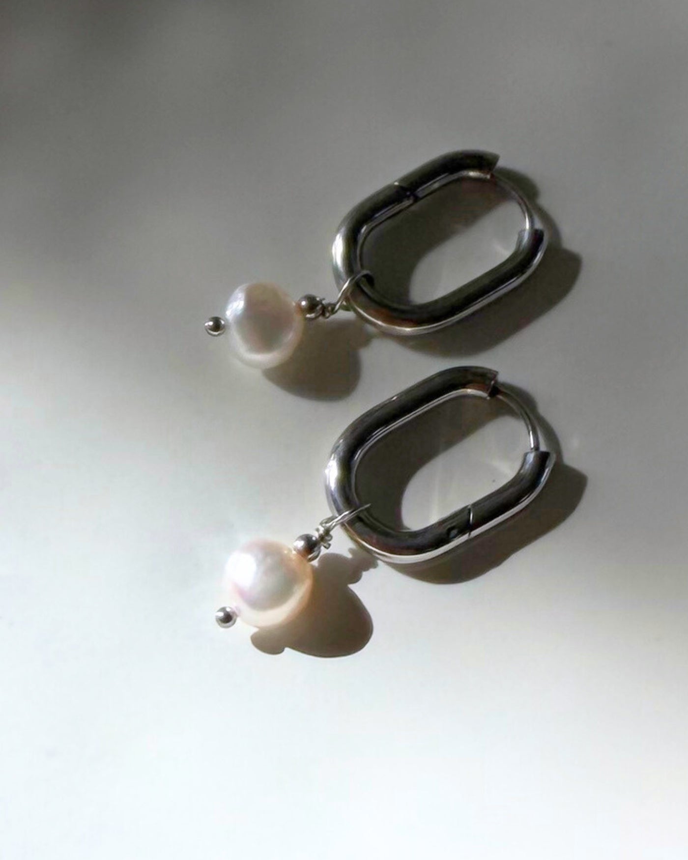 parel oorbellen zilver rvs