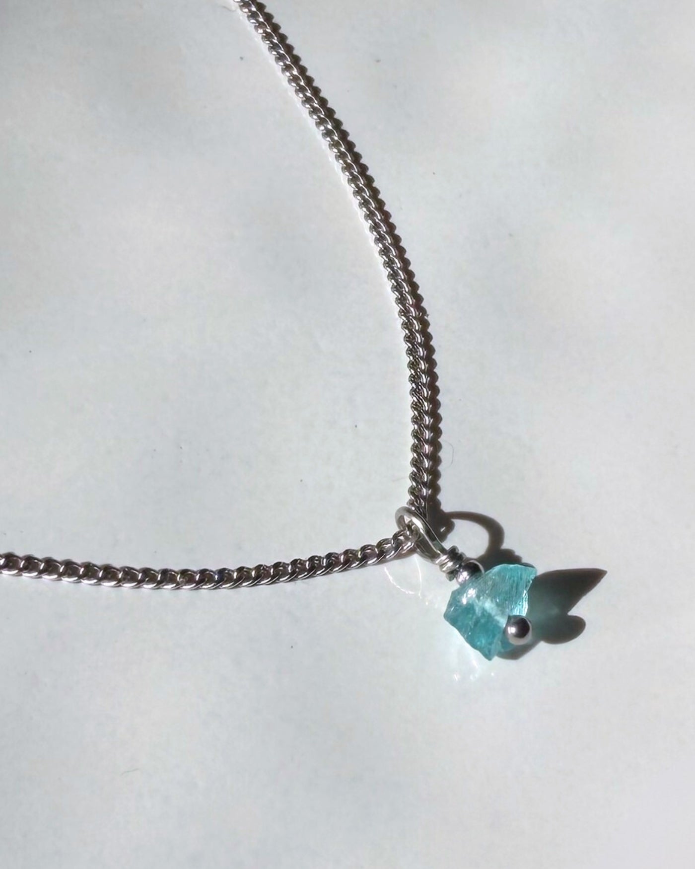 Choker ketting met blauwe steen Zilver stainless steel