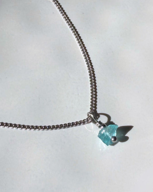 Choker ketting met blauwe steen Zilver stainless steel