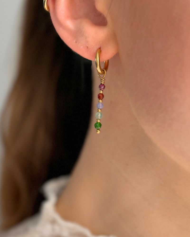 goud Stainless steel oorbellen met hangers