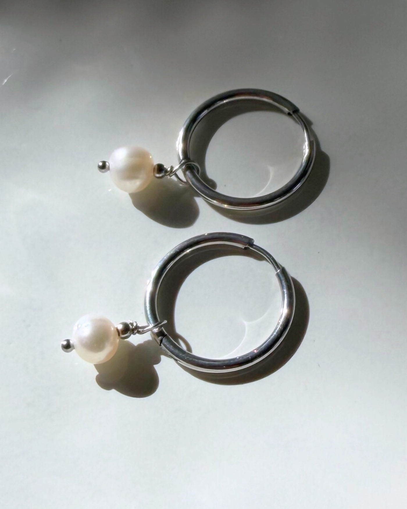 oorbellen parel zilver stainless steel