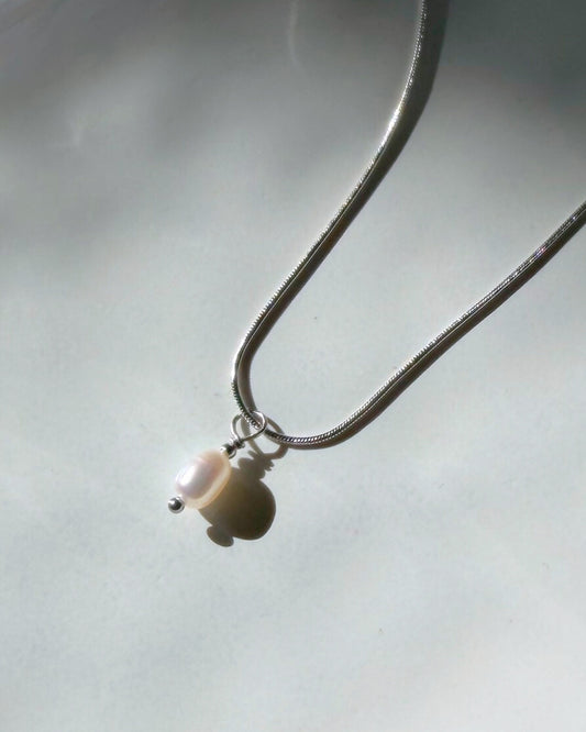 ketting zilver met parel