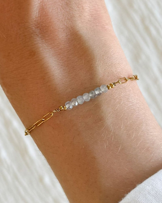 Labradoriet armband goud