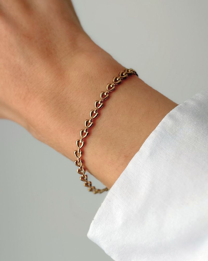gouden armband met hartjes stainless steel