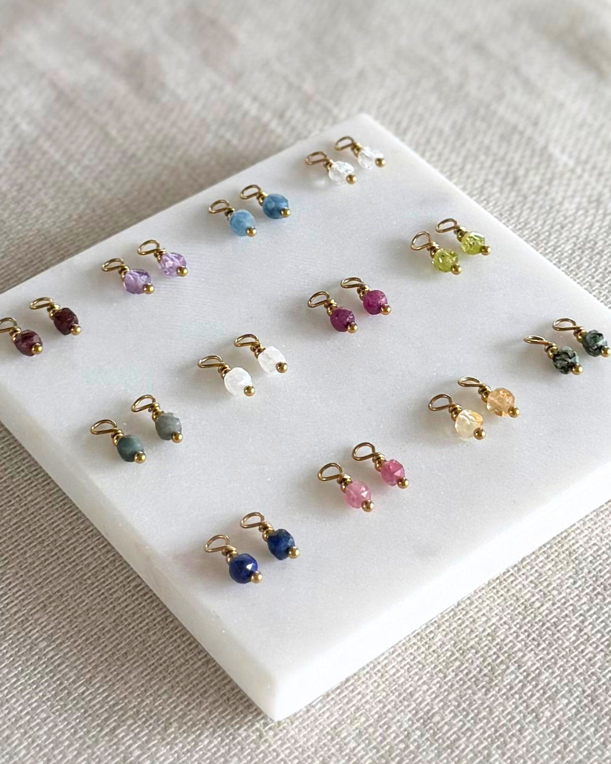 Oorbellen hangers met geboortesteen | Losse hangertjes | Goud