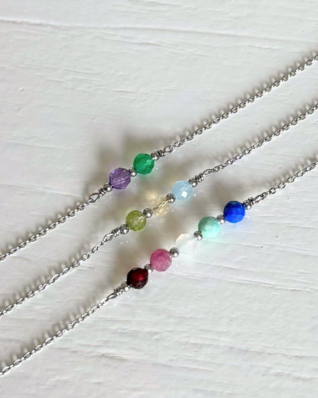 Armband met meerdere geboortestenen | 2, 3, 4 of 5 geboortestenen | Zilver stainless steel