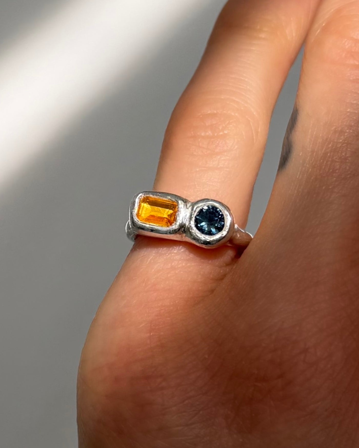 Handgemaakte ring van zilver Pinkring