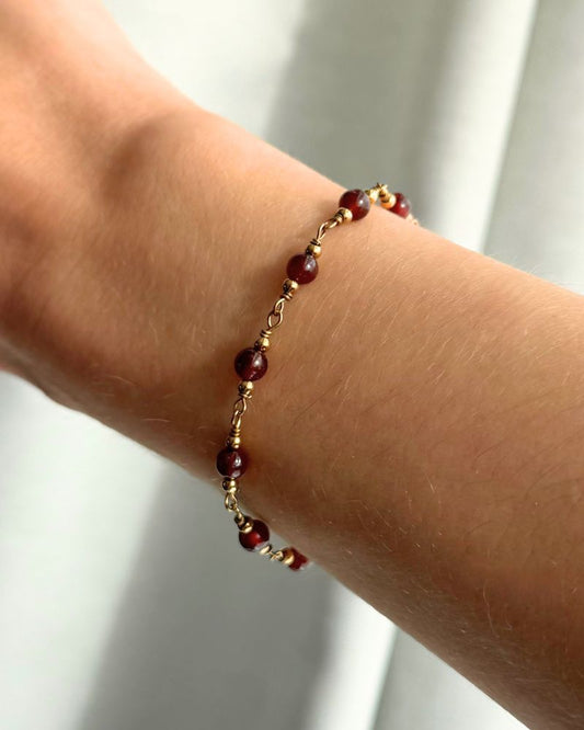 granaat armband goud stainless steel hessoniet