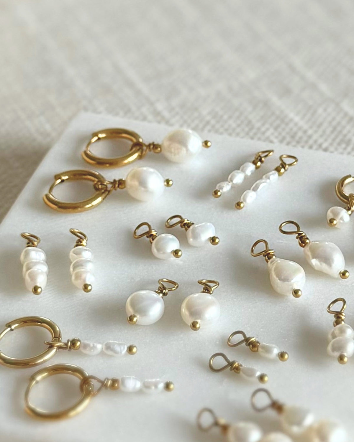 losse hangers voor creolen met parels