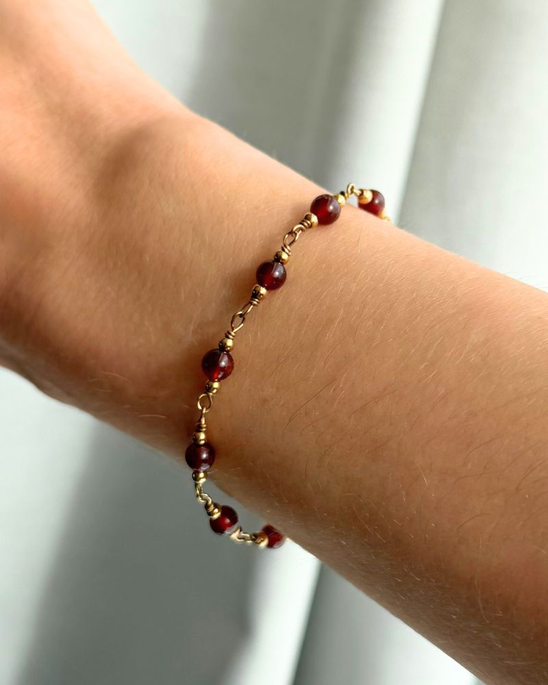 armband met granaatsteen goud rvs