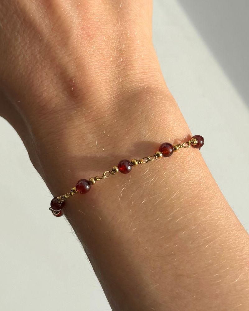 handgemaakte edelsteen armband rood bruin