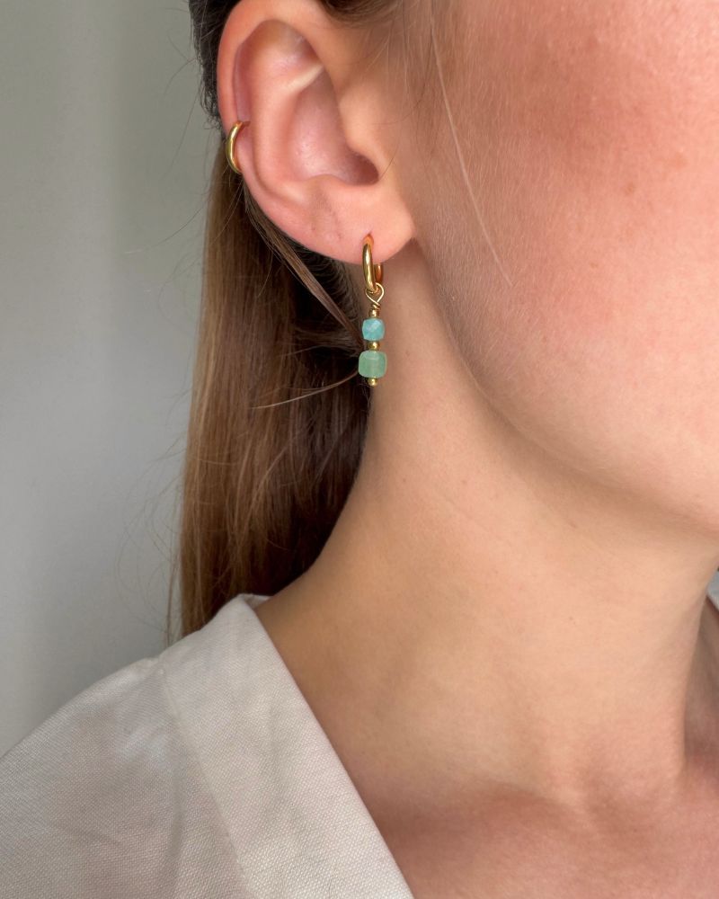 edelsteen oorbellen groen blauw