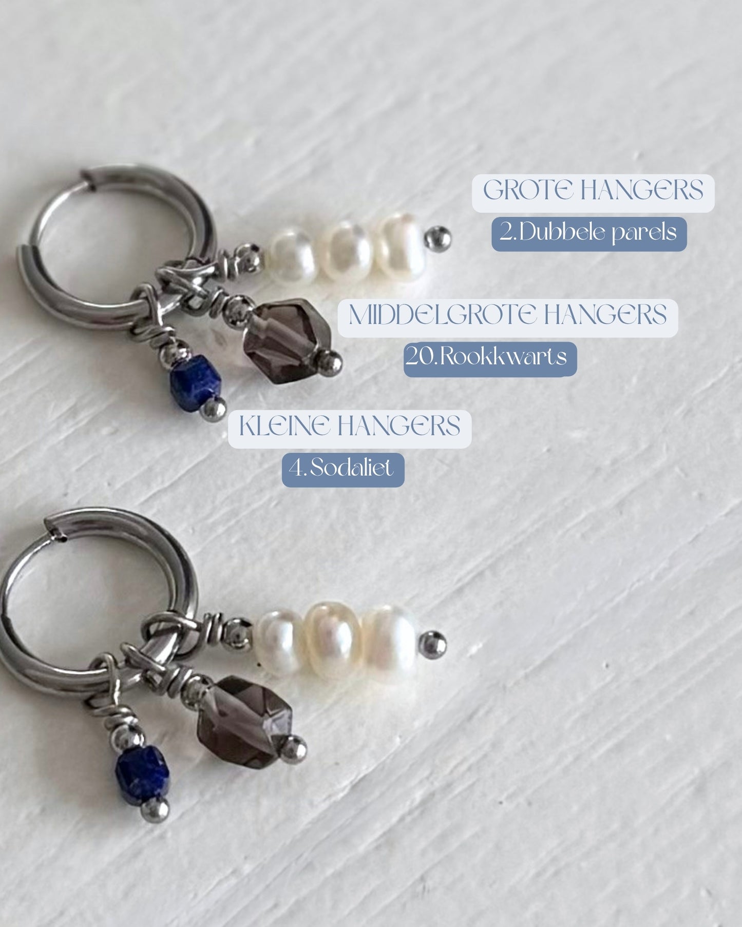 Oorbellen zelf samenstellen | Mix & Match | Zilver stainless steel
