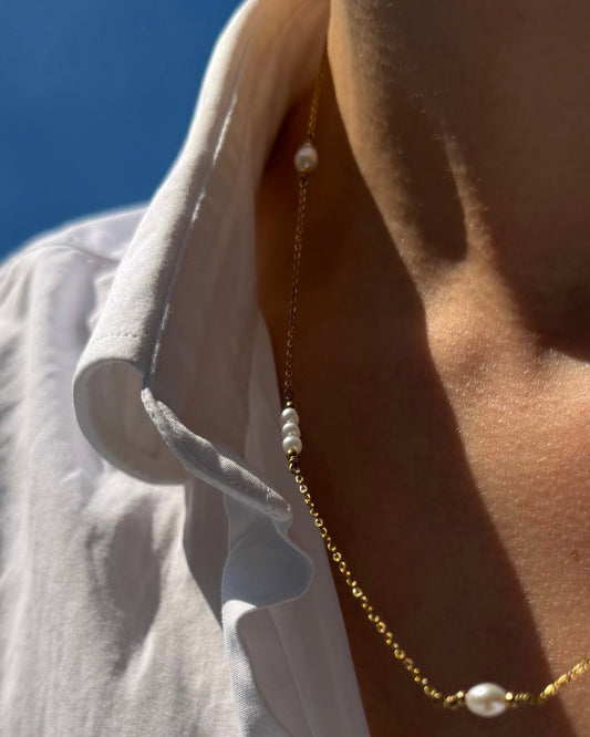 parelketting goud stainless steel