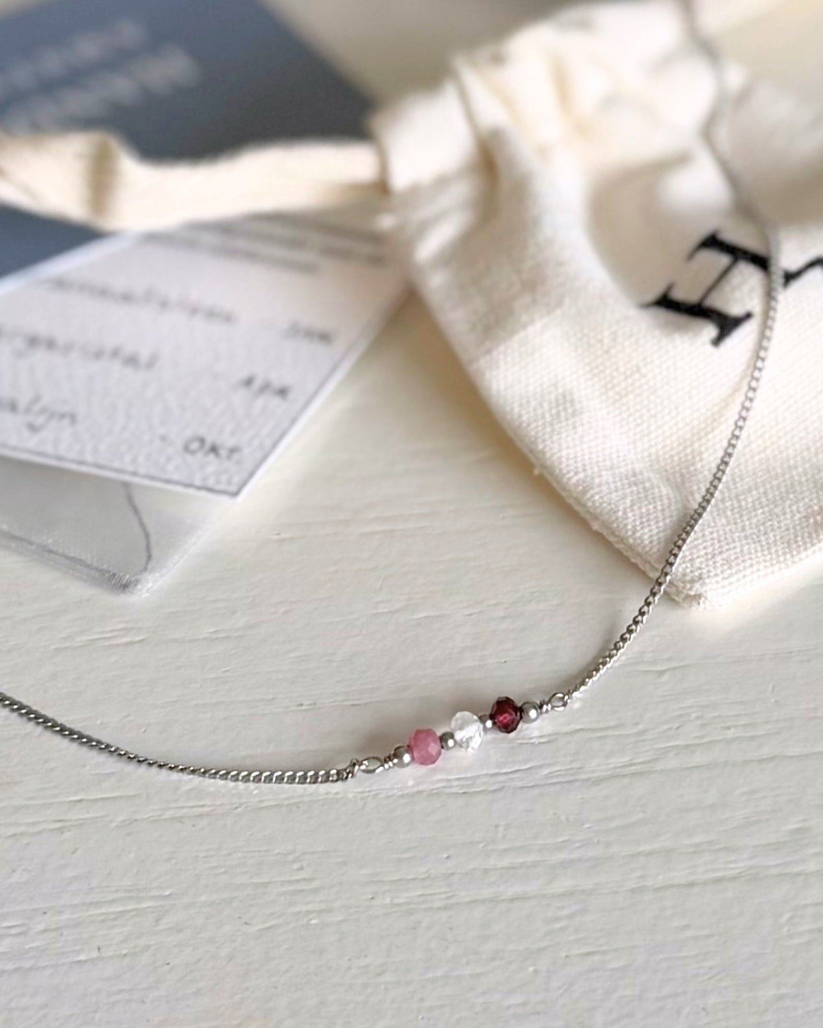 Ketting met geboortestenen | Tot 7 geboortesteentjes | Zilver