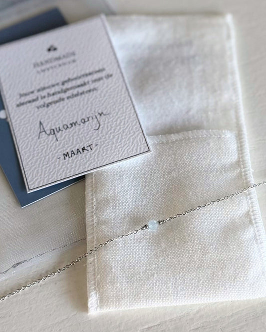 Birthstone armband zilver stainless steel