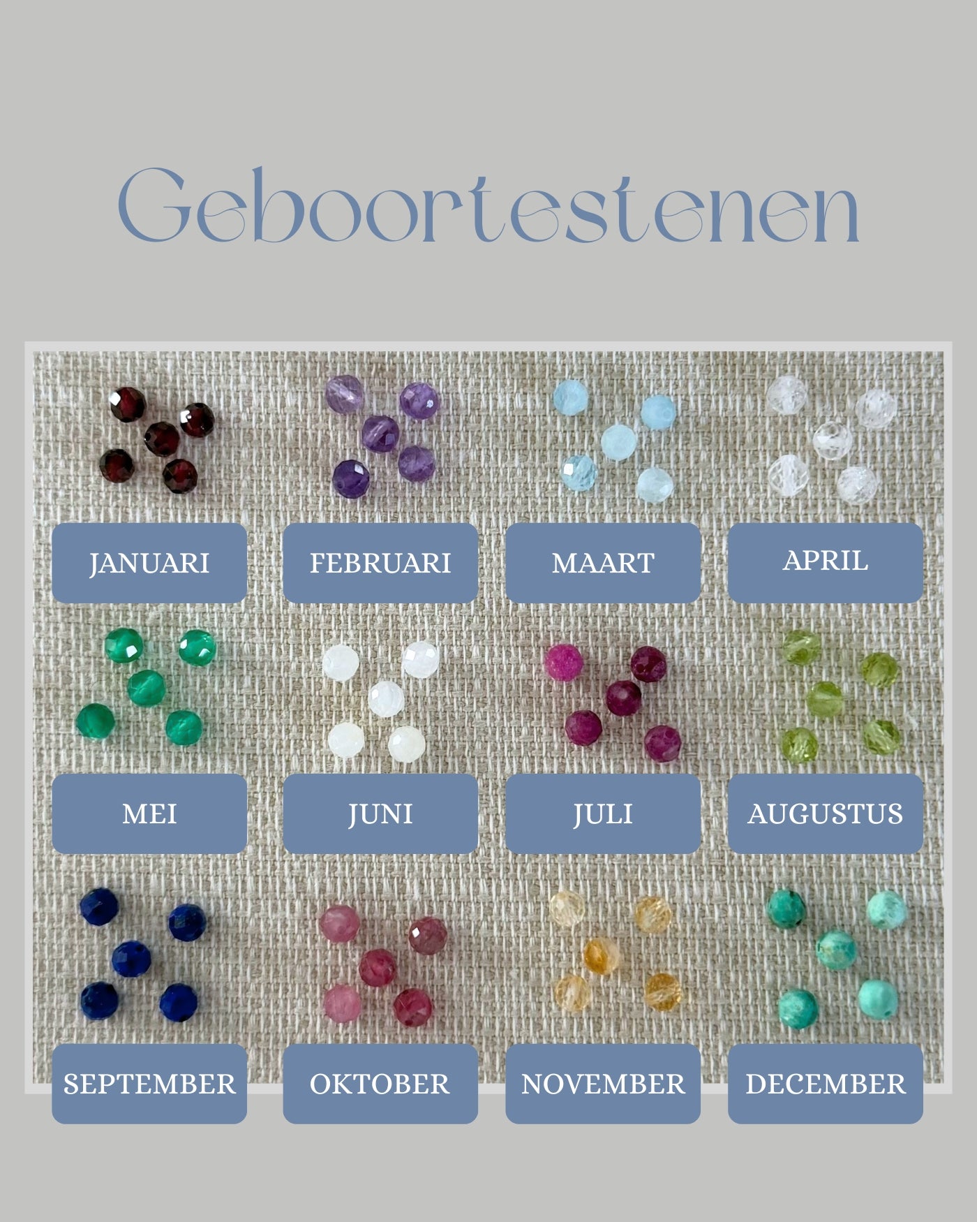 Gouden geboortesteen armband | Echte birthstone edelstenen | Stainless steel