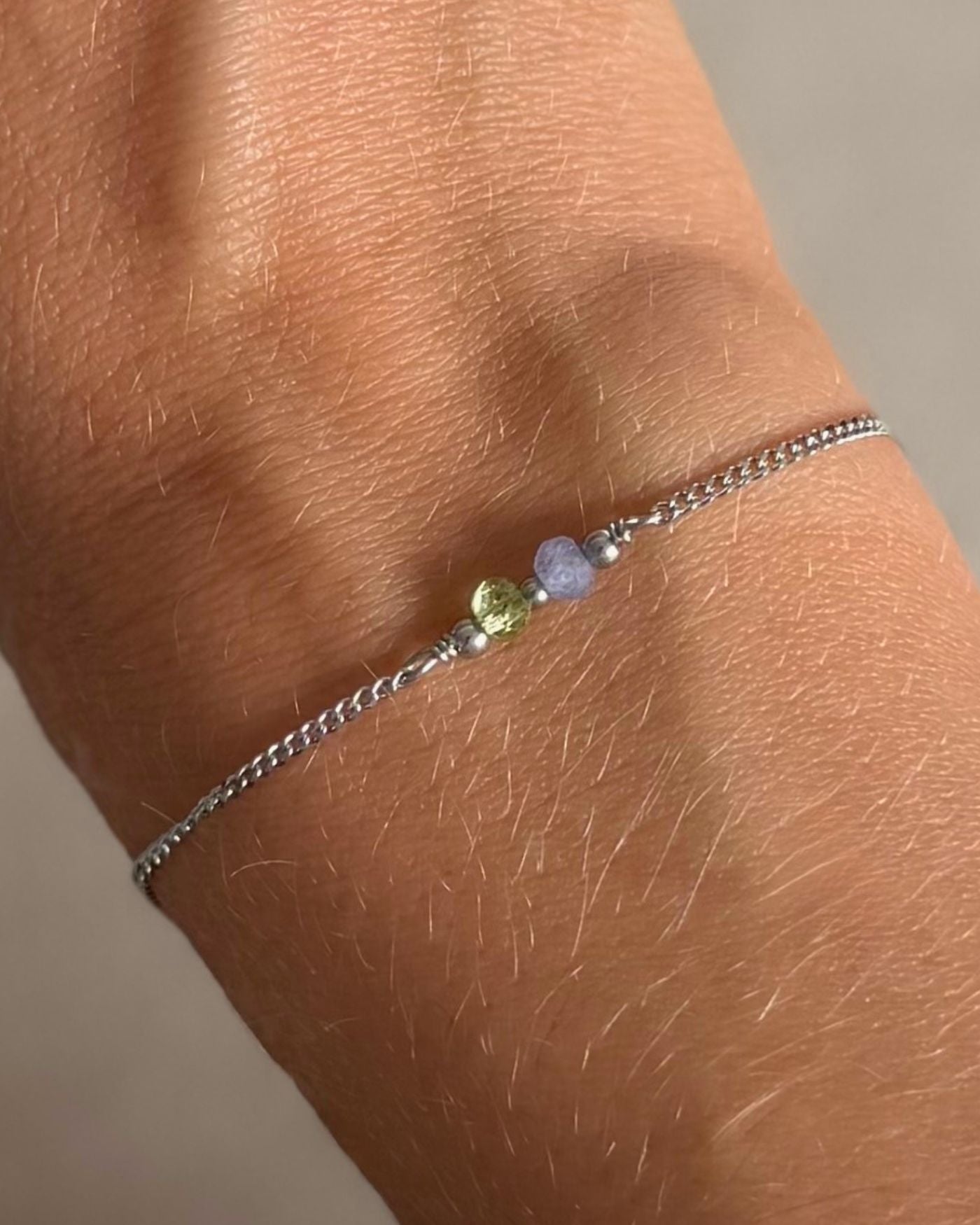 Armband met 2 geboortestenen zilver