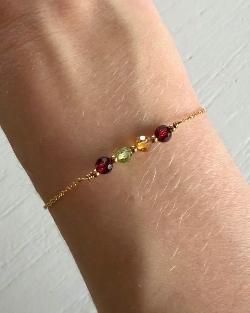 Armband met geboortesteentjes | Met 2, 3, 4 of 5 geboortestenen | Stainless steel