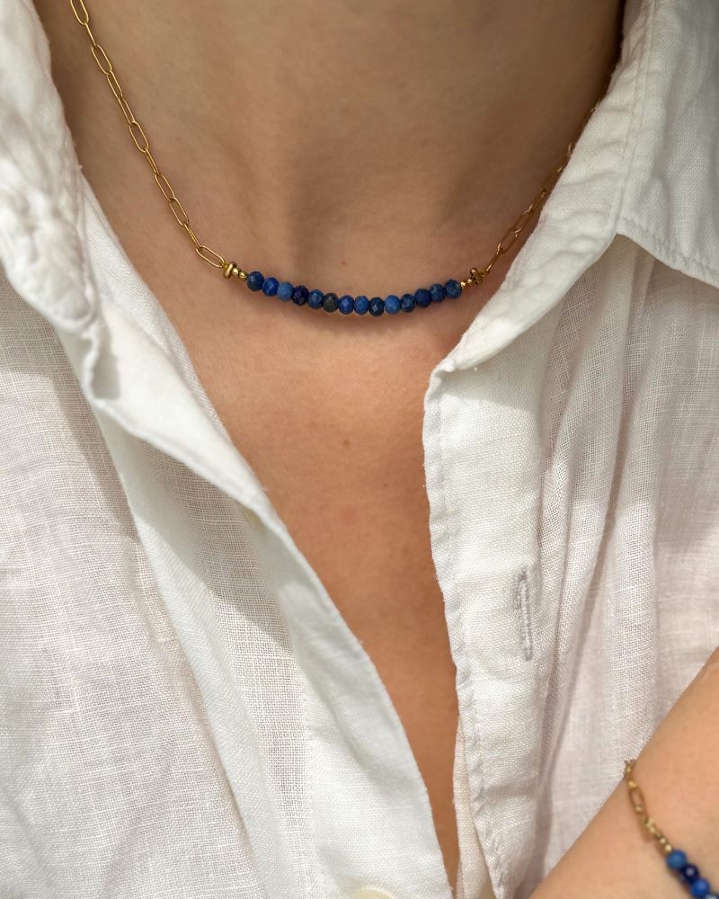 lapis lazuli ketting goud