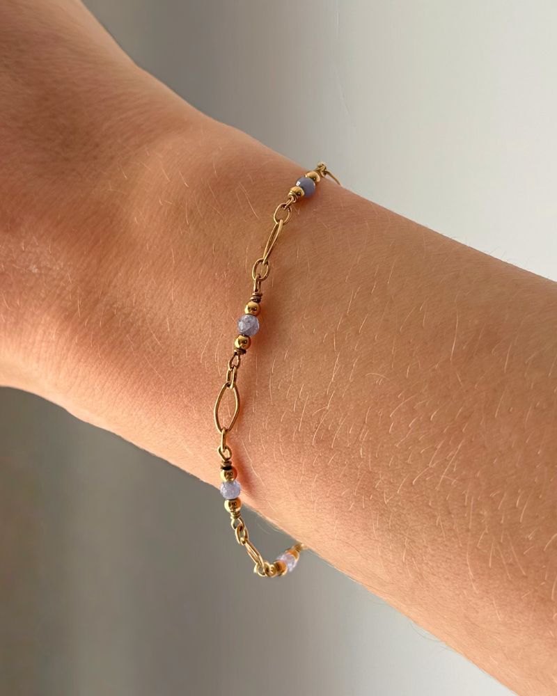 tanzaniet armband goud echte edelstenen