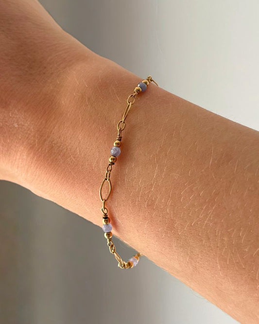 tanzaniet armband goud echte edelstenen