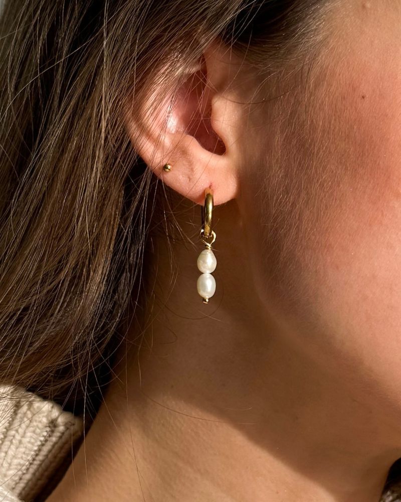 gouden oorbellen met parels