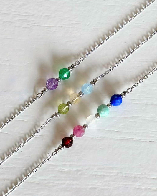 Armband met meerdere geboortestenen | 2, 3, 4 of 5 geboortestenen | Zilver stainless steel