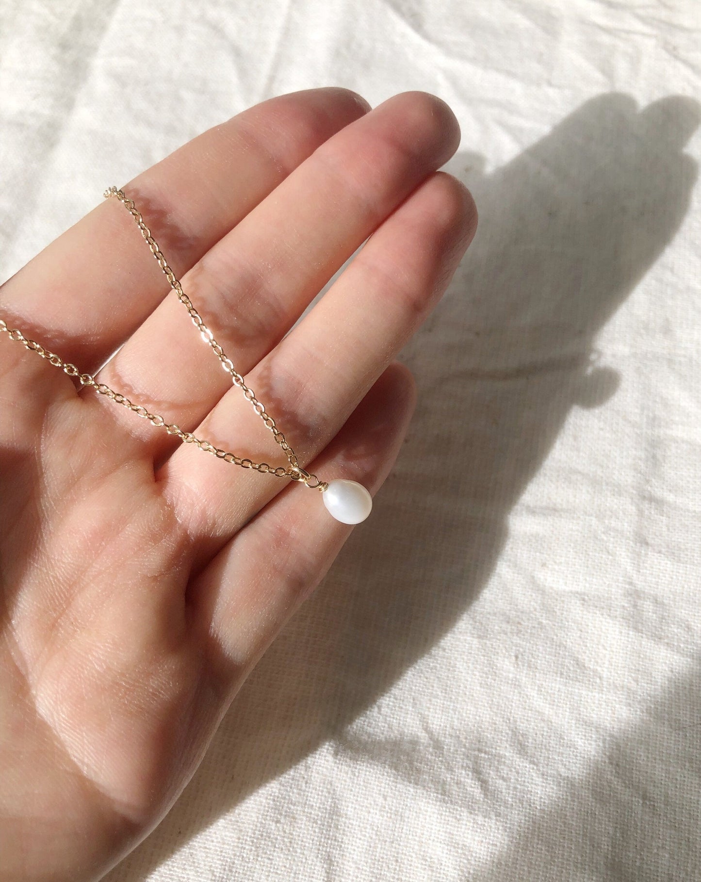 Pearly | Minimalistische gouden ketting met zoetwater parels