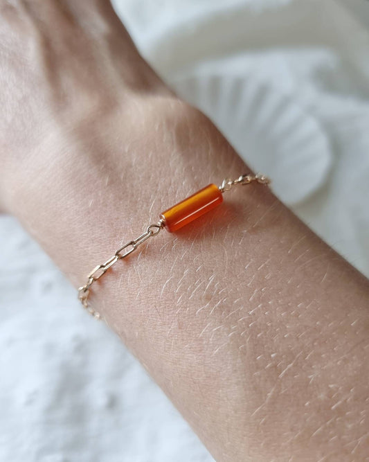 Gouden armband met Carnelian edelsteen